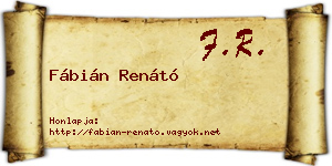 Fábián Renátó névjegykártya